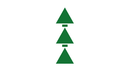 Obraz premium Three green triangle shapes stacked vertically.