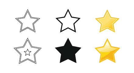 Fototapeta premium Star Icons Set - Clipart, logo template - Vector icon set - Glyph and solid icon set - Icon vector - Flat Design Icon - line icon set - Silhouette icon - Logo vector