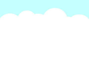 青空と白い雲のシンプルな背景イラスト 広いコピースペースの空素材