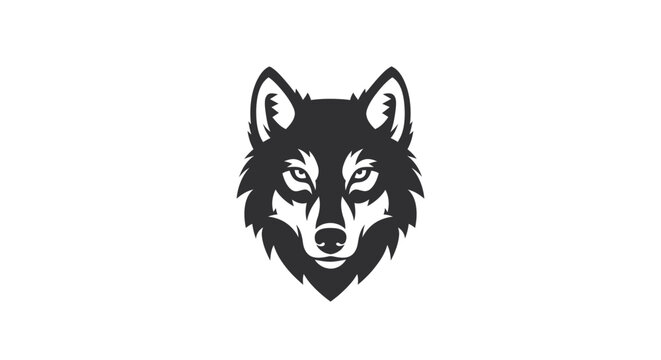 Wolf head illustration in black color.