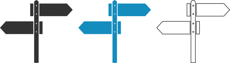 Directional signpost with multiple pointers and blueprint © The Saki