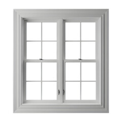 Obraz premium Classic double hung window with muntins against transparent background