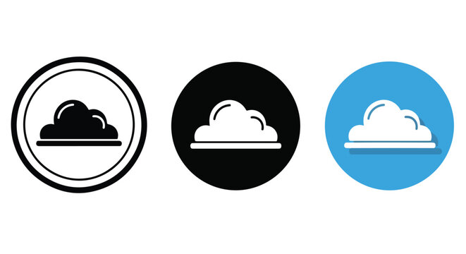 Cloud icon set minimalist flat design vector - Clipart, logo template - Vector icon set - Glyph and solid icon set - Icon vector - Flat Design Icon - line icon set - Silhouette icon - Logo vector