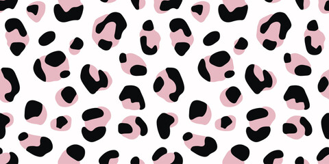 Pink and Black Leopard Animal Print Seamless Vector © Rashid
