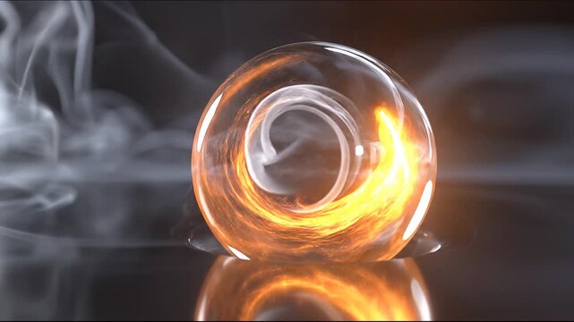 Abstract 3 d fluid dynamics simulation with glowing elements