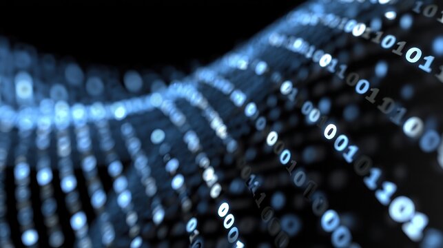 Abstract digital binary code wave