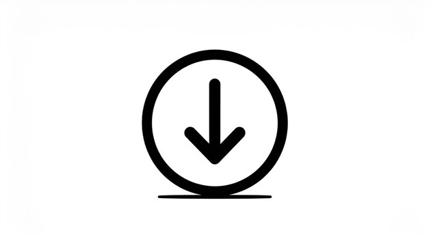 Downward arrow icon in circle