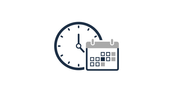 Clock and calendar icon set.