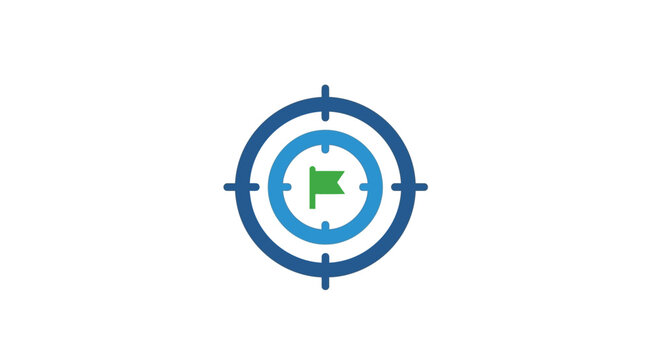 Green target icon with blue rings.