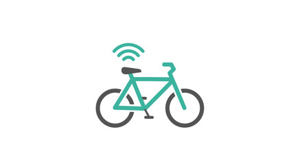 Fototapeta premium Smart bicycle with WiFi signal.