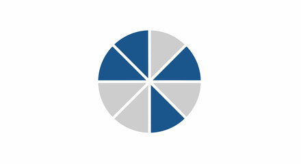 Fototapeta premium Pie chart sections divided evenly.