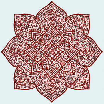 Thai pattern flower mandala art design. colorful, vintage, tradition, classic, dco, cycle, islamic, arabic, embroidery, Indian motifs, traditional, Turkish, art, creative, elegant, circular, craft