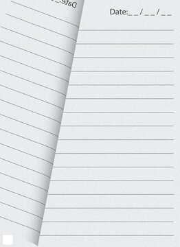 A4 Notebook empty pages turning one by one