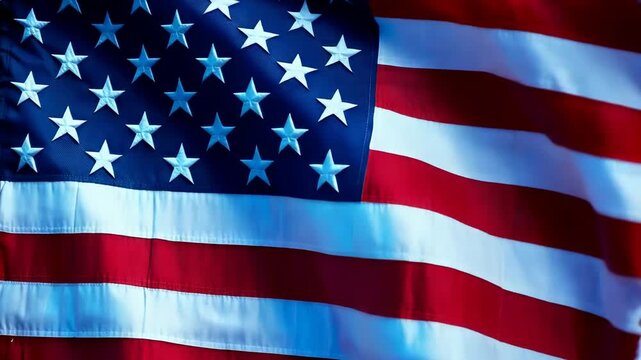 A Beautifully Captured Close-Up of the American Flag Displaying Its Rich Colors and Iconic Design, Symbolizing Freedom and National Pride