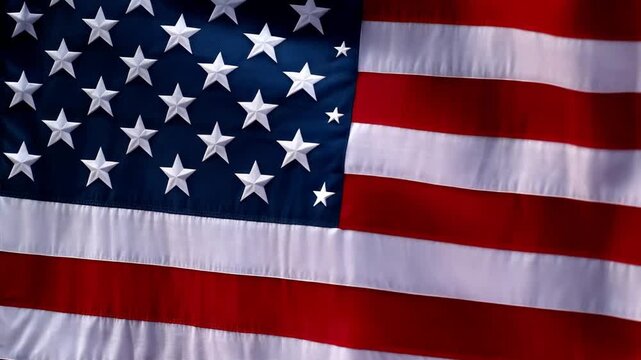 A Majestic Display of Patriotism: Waves of the American Flag Gently Billow in the Breeze, Symbolizing Freedom and Unity Across the Nation with Each Star and Stripe