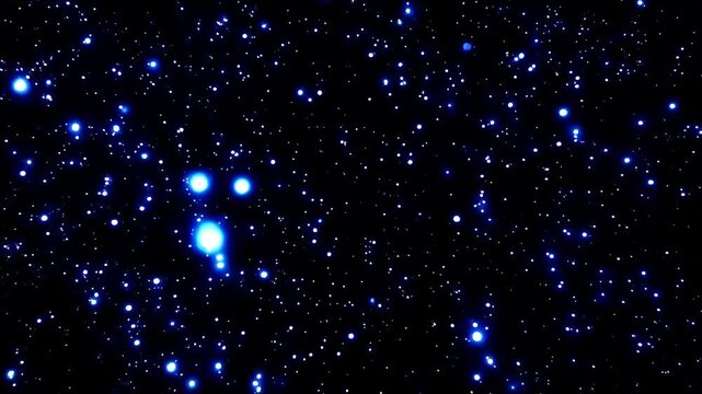 A Mesmerizing Cosmic Display: A Journey Through the Twinkling Blue Stars in the Infinite Blackness of Space Captured in a Stunning Visual Perspective