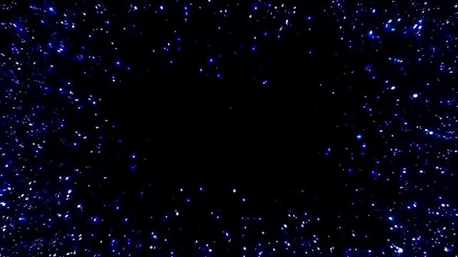 A Mesmerizing Display of Blue Sparkles Against a Black Background, Creating a Captivating Visual Experience That Evokes Wonder and Mystery in Every Frame.