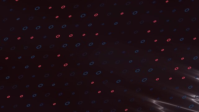 Abstract dark background with small shapes and patterns, artistic design.