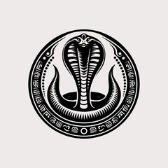 Cobra Snake Emblem in Mystical Circular Border