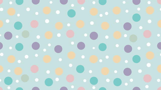 Pastel polka dot pattern with varying sizes and soft color palette