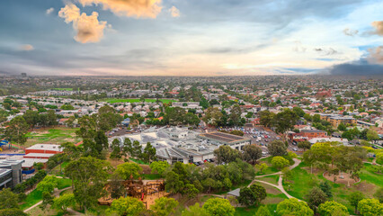 Obraz premium aerial, aerial city view, apartment, architecture, ascot vale, beautiful, brunswick, build, bungalow, cbd, city, city life, cityscape, construct, construction, cottage, downtown, drone, eco friendly, 