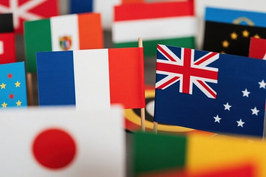 Flags of various countries displayed together