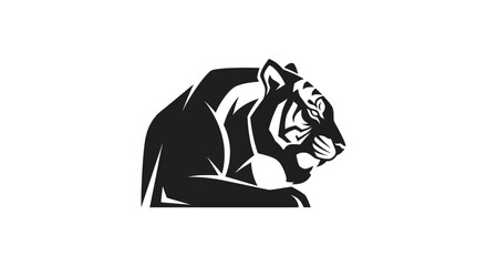 Stylized tiger silhouette on white © Nataliaa
