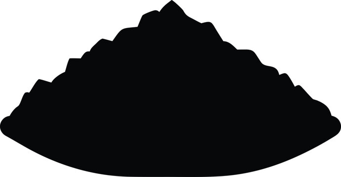 gravel pile silhouette vector art illustration, black and white design