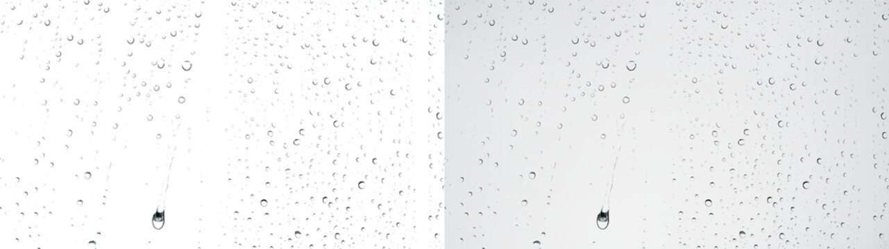 Water drops glass dense rain overlay closeup cluster sparse dense streak bead PNG transparent abstract background