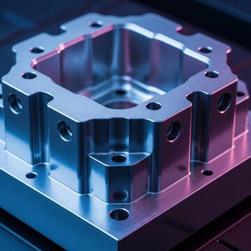 Detailed view of a precision-engineered metal mould piece component, used for industrial casting and shaping processes in manufacturing, mold, manufacturing, development