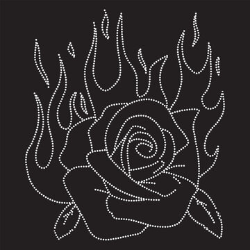 Rhinestone Hotfix T shirt Design Vector