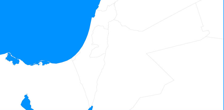 Outline Map of Israel and Palestine