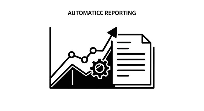 Automatic Reporting Business Graph Icon.