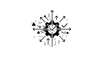 Black and white directional arrow design. © nur