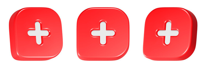 Fototapeta premium plus add icon button 3d rendering app web