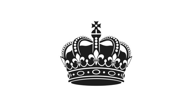 Black and white royal crown symbol.