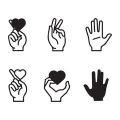 Obraz premium Hand gestures with heart symbols