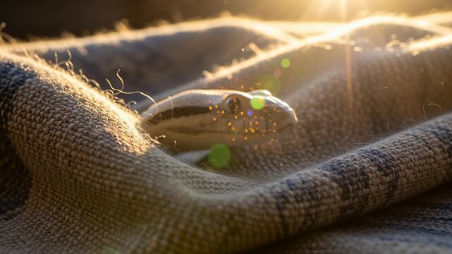 Close-up of burlap fabric texture.