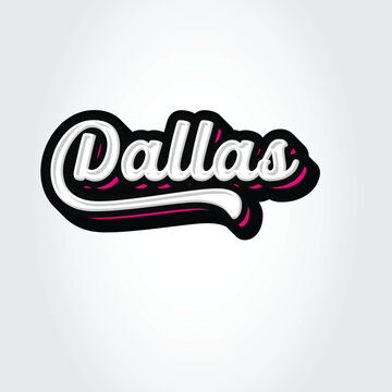Dallas Hand Lettering Typography Vector Template