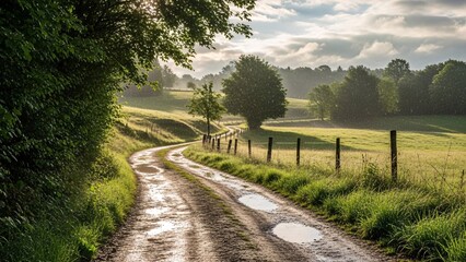 Fototapeta premium Serene countryside pathway