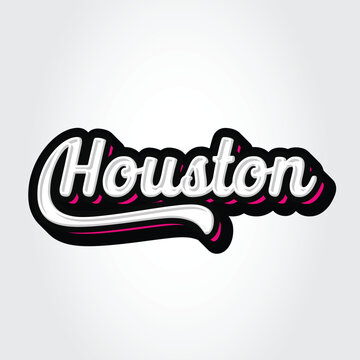 Houston Hand Lettering Typography Vector Template