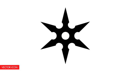 Black ninja throwing star icon symbol. © syarifah