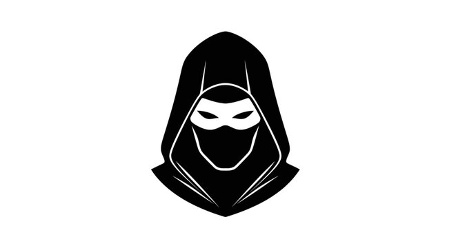 Black ninja head with white eyes.