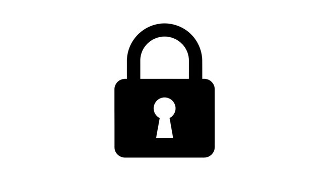 Black Padlock with Keyhole.