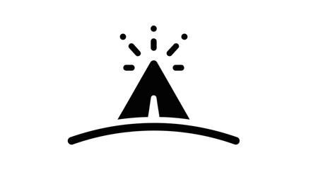 Black tent icon with sparks. © syarifah