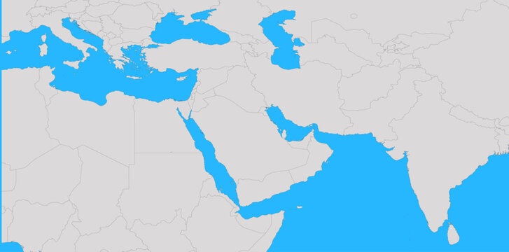 Map of Middle east Iran