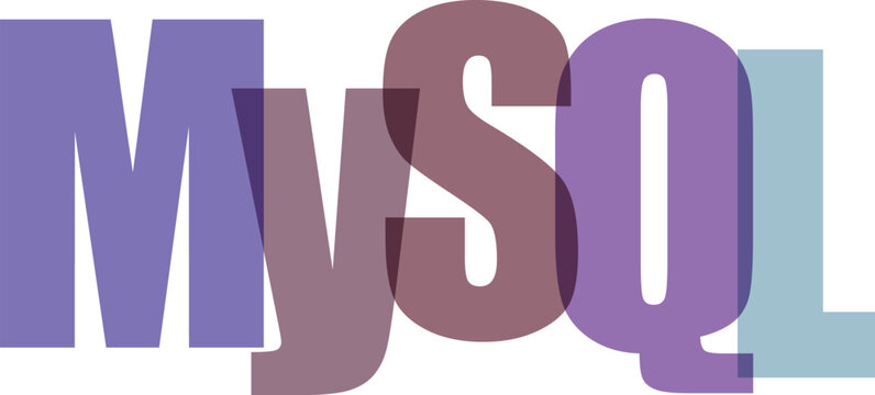 MySQL Overlapping Text Banner Vector Illustration