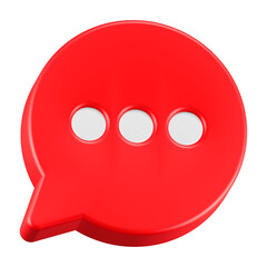 Fototapeta premium chat icon 3d render red circle