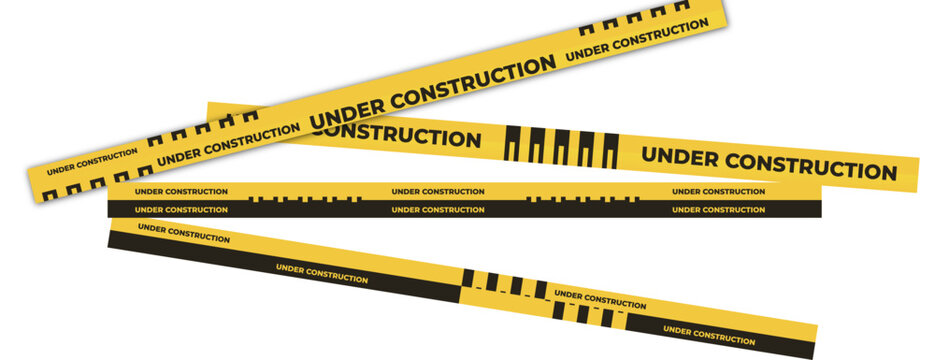 Safety Caution Stripe Elements &ndash; Yellow and Black Hazard Tape Lines, Industrial Warning Borders and Construction Barrier Strips for Banners and Graphic Design