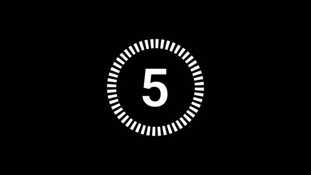 10 seconds  countdown timer animation . Ten seconds countdown animation from 10 seconds to 0 seconds on a transparent background with alpha channel